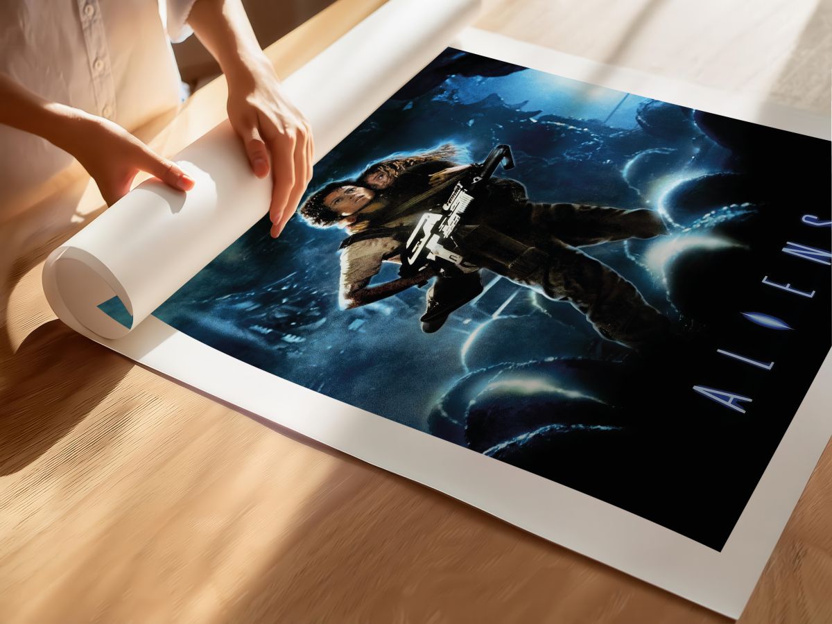 Aliens (1986) Film Posteri, rulo yapılmış çerçevesiz poster