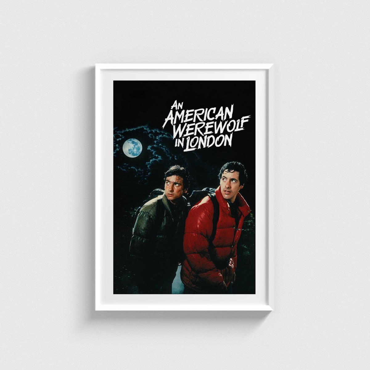 An American Werewolf in London film posteri, beyaz çerçeveli tablo