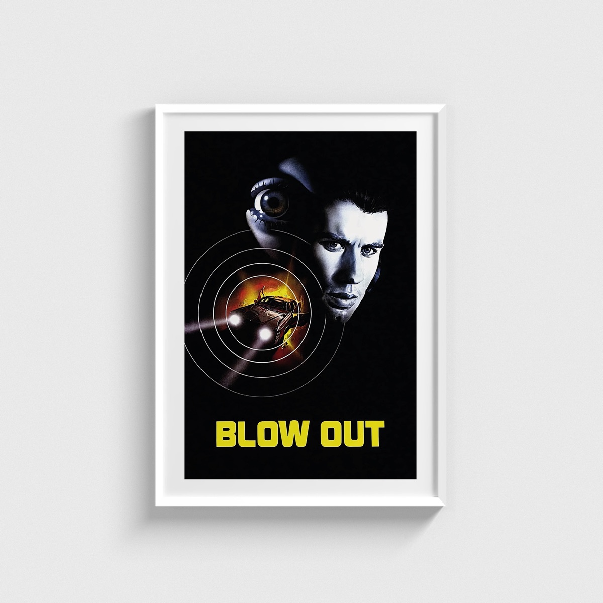 Blow Out film posteri, beyaz çerçeveli tablo