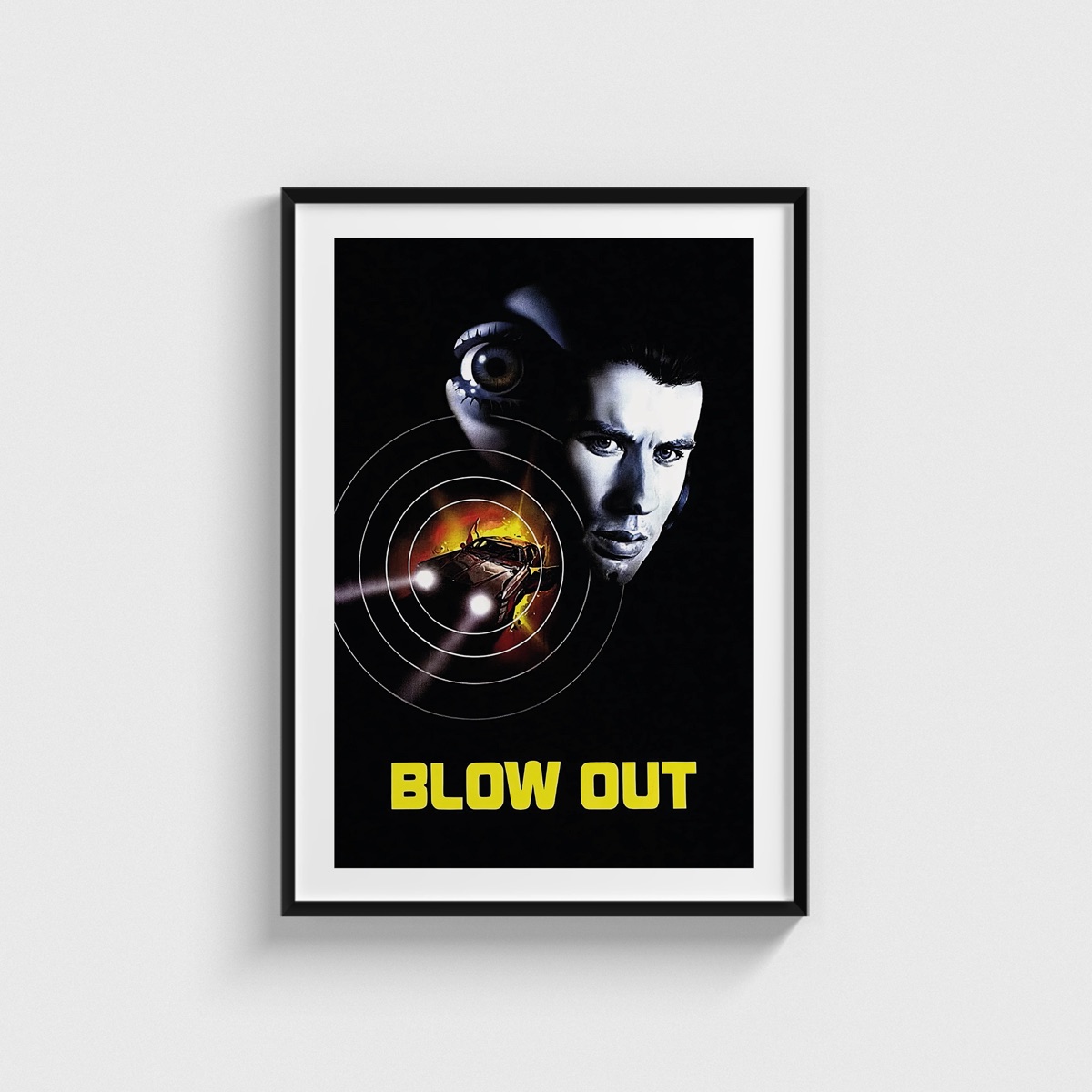 Blow Out film posteri, siyah çerçeveli tablo