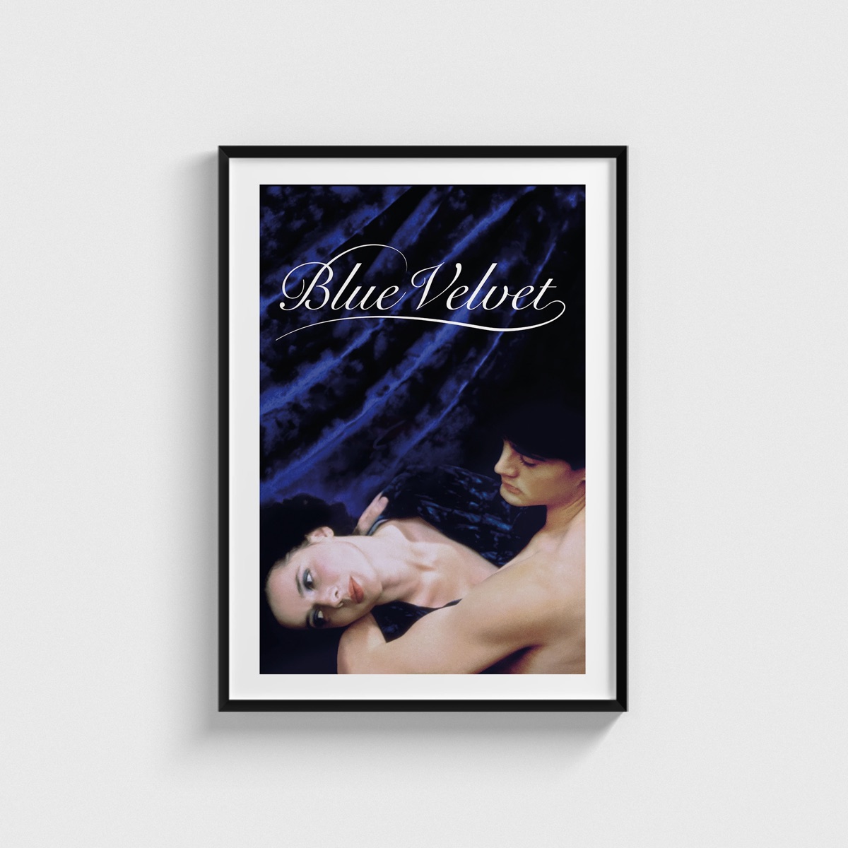 Blue Velvet film posteri, siyah çerçeveli tablo