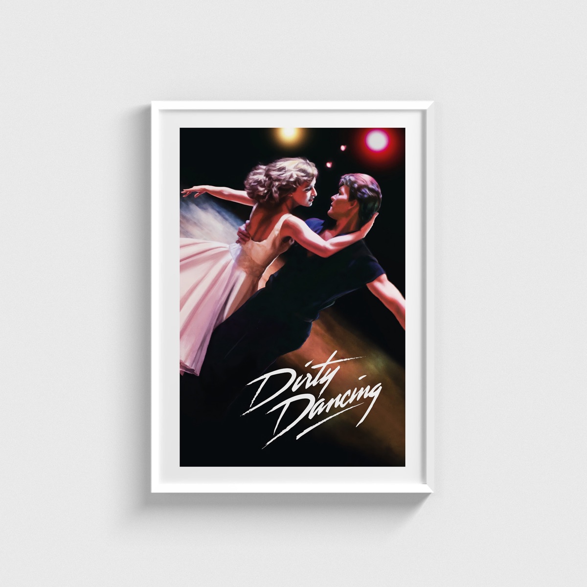 Dirty Dancing film posteri, beyaz çerçeveli tablo