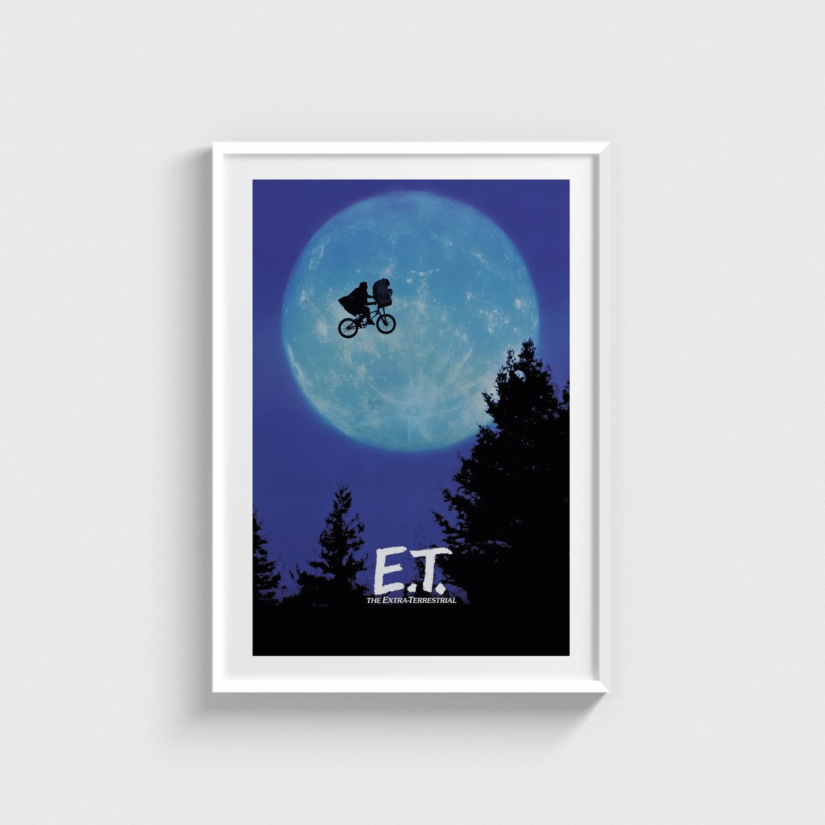E.T. the Extra-Terrestrial film posteri, beyaz çerçeveli tablo