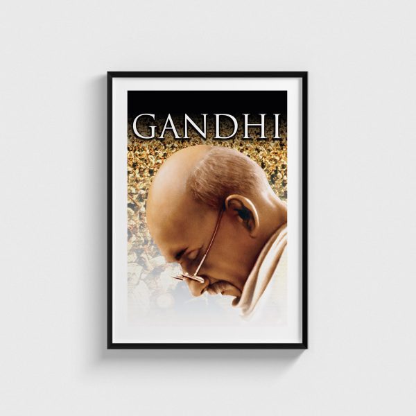 Gandhi film posteri, siyah çerçeveli tablo