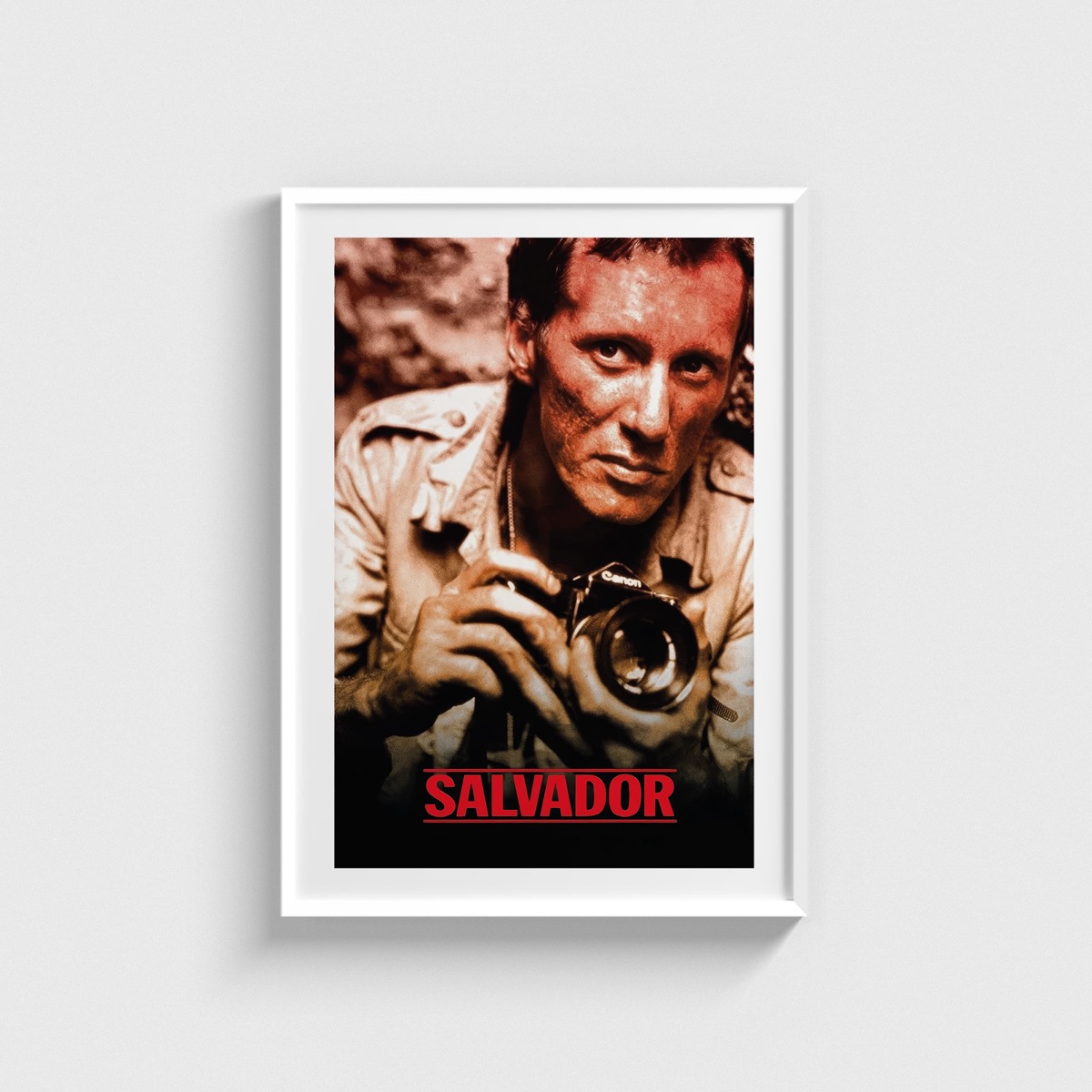 Salvador film posteri, beyaz çerçeveli tablo