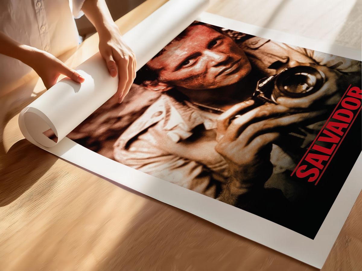 Salvador (1986) Film Posteri, rulo yapılmış çerçevesiz poster