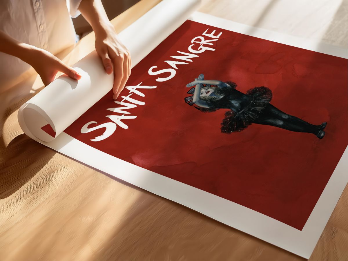 Santa Sangre (1989) Film Posteri, rulo yapılmış çerçevesiz poster