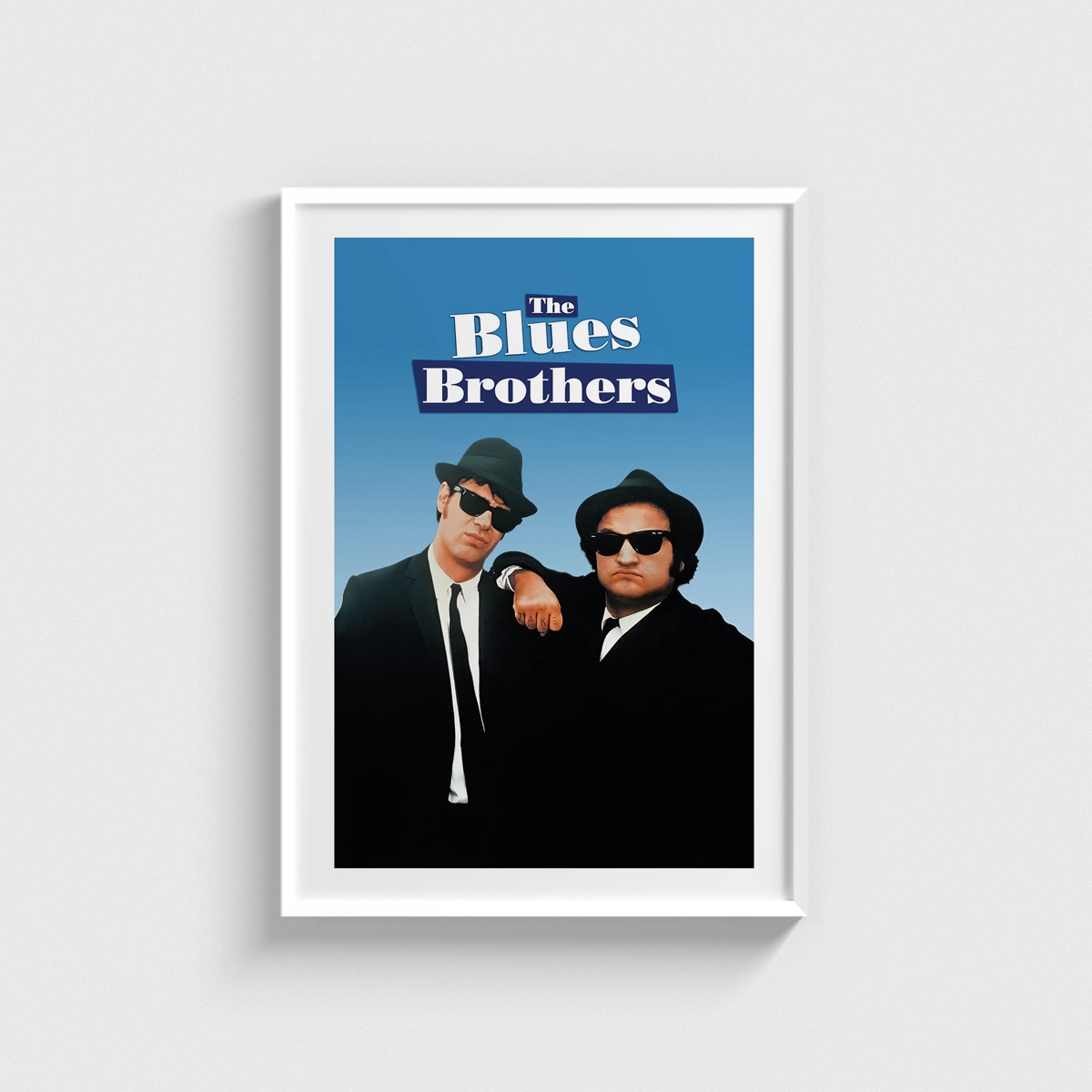 The Blues Brothers film posteri, beyaz çerçeveli tablo