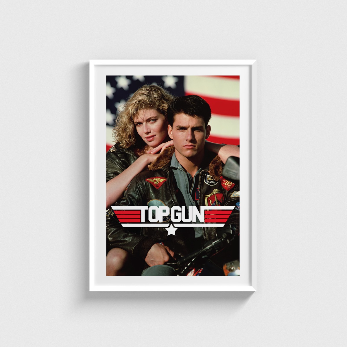 Top Gun film posteri, beyaz çerçeveli tablo
