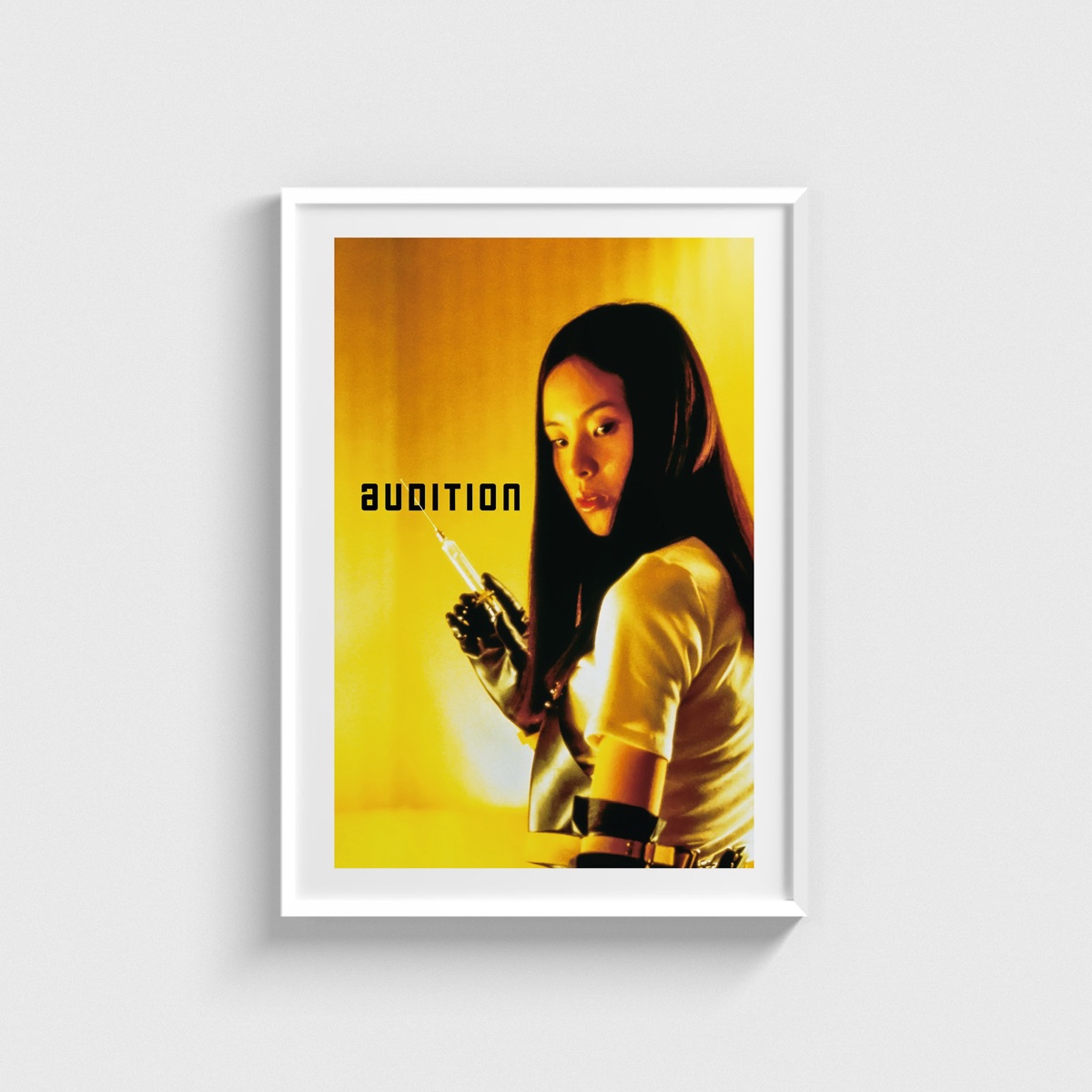 Audition film posteri, beyaz çerçeveli tablo