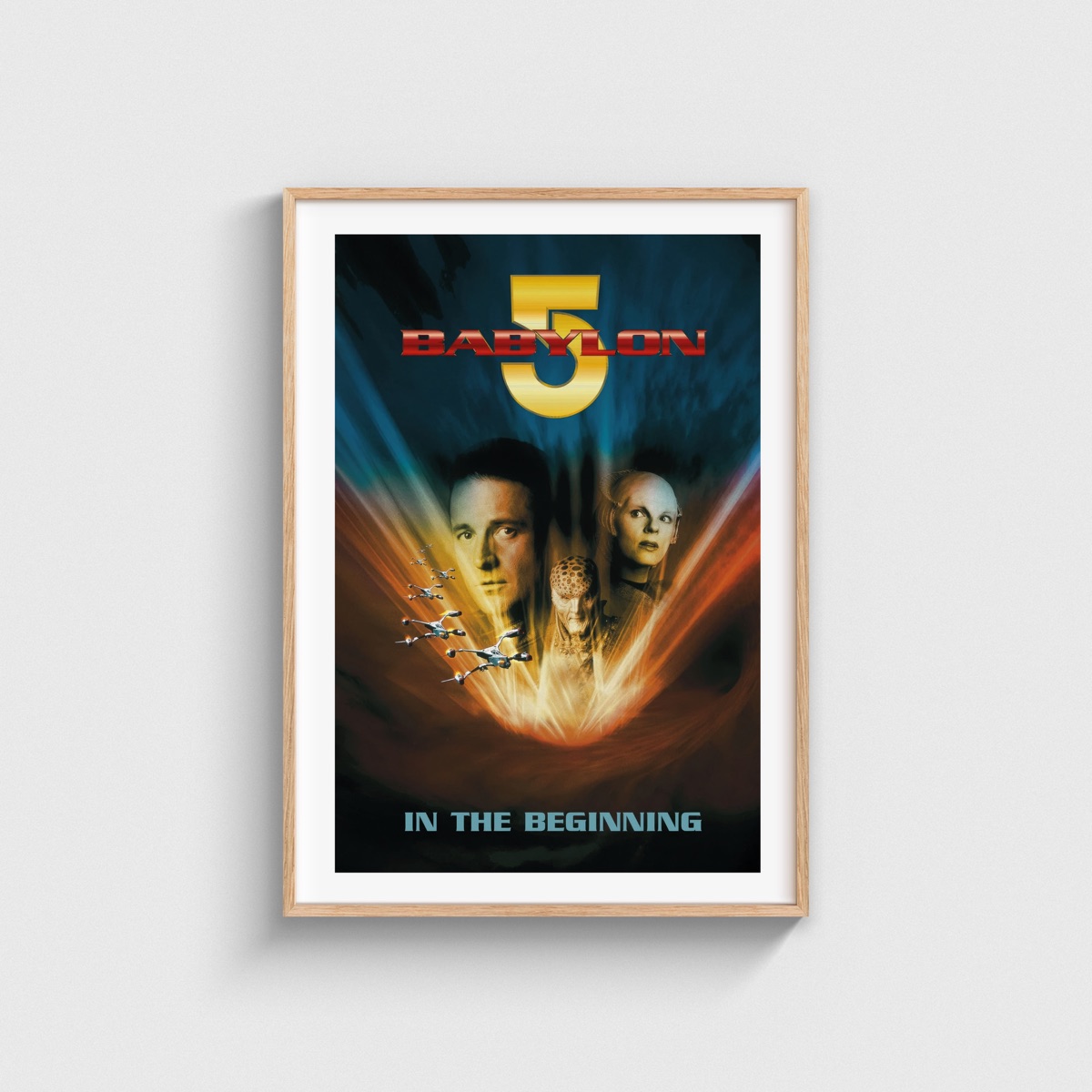 Babylon 5 In the Beginning film posteri, ahşap çerçeveli tablo