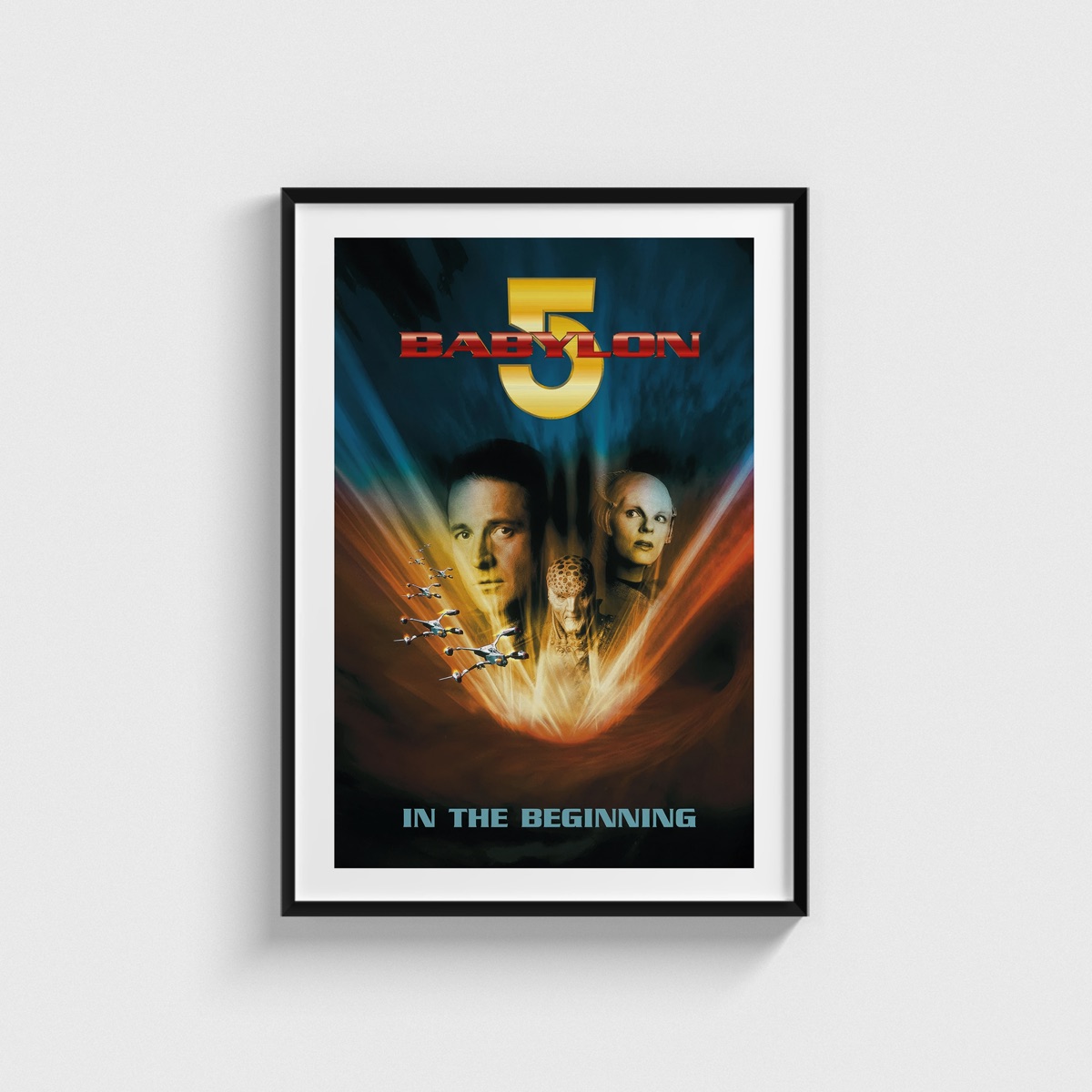 Babylon 5 In the Beginning film posteri, siyah çerçeveli tablo