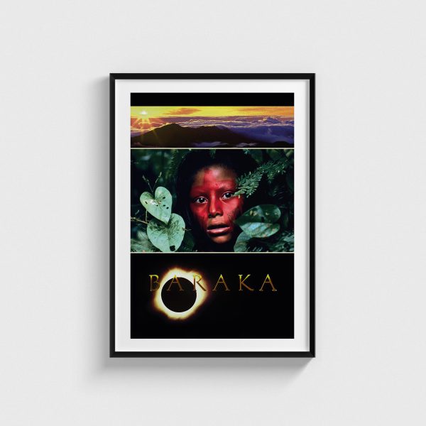 Baraka film posteri, siyah çerçeveli tablo