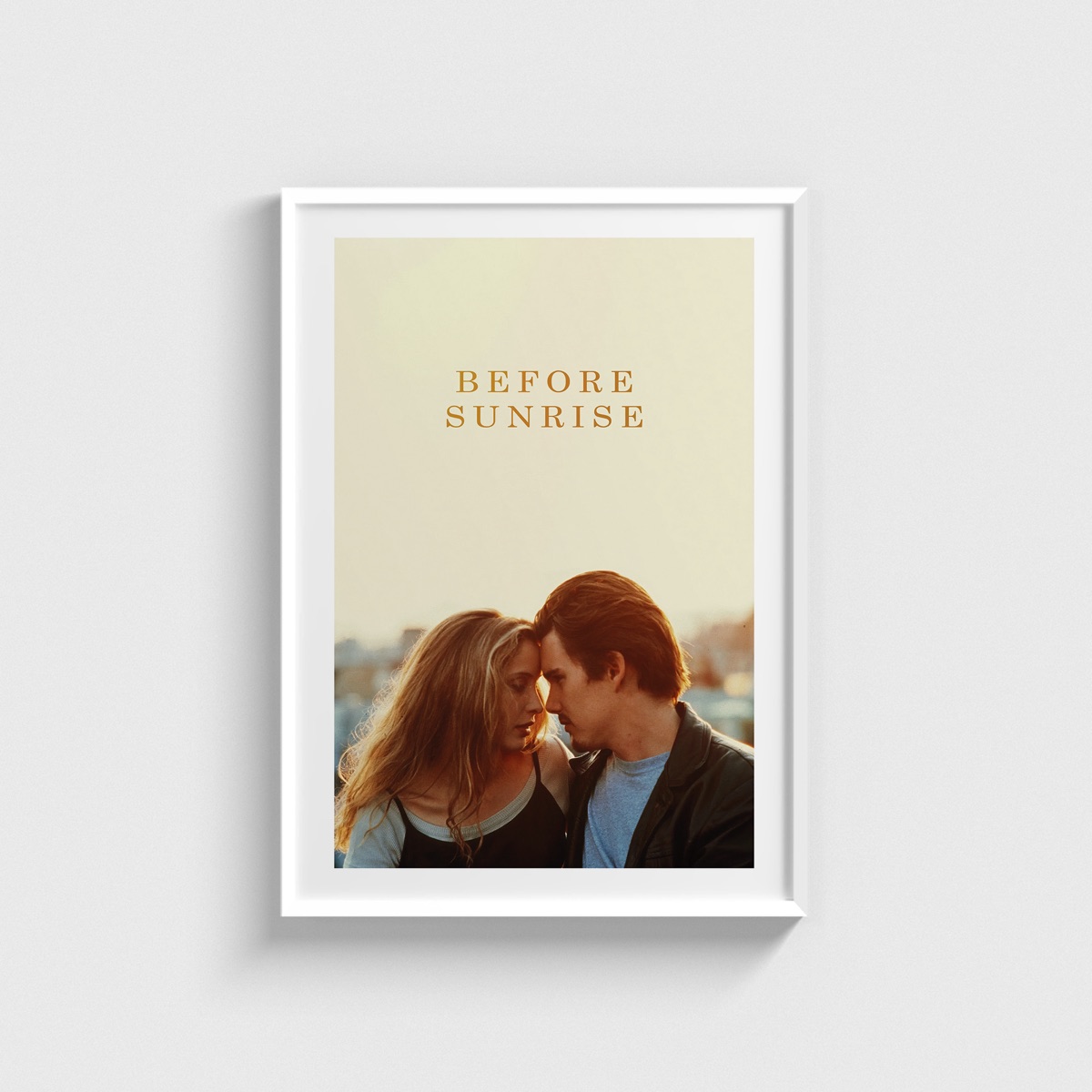 Before Sunrise film posteri, beyaz çerçeveli tablo