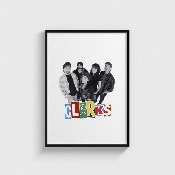 Clerks film posteri, siyah çerçeveli tablo