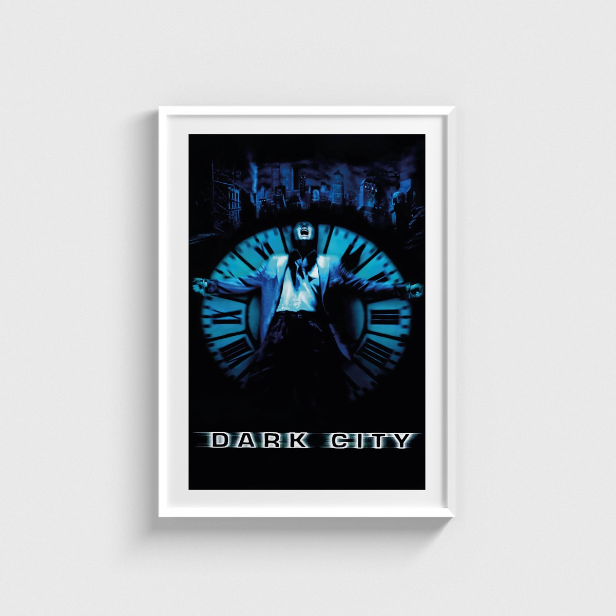 Dark City film posteri, beyaz çerçeveli tablo