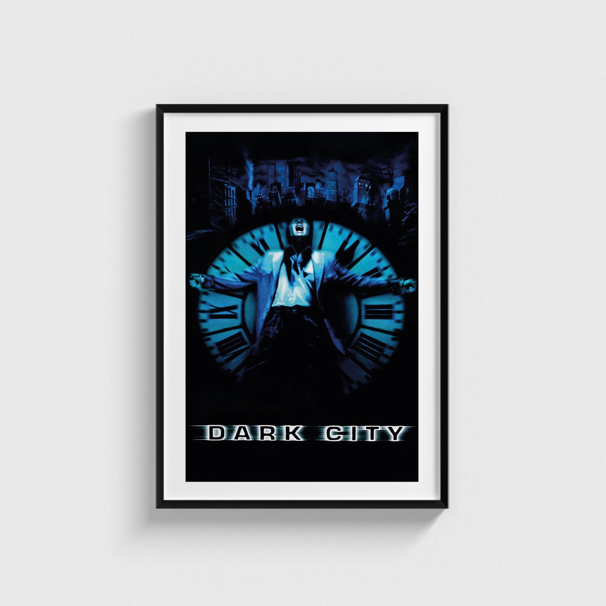 Dark City film posteri, siyah çerçeveli tablo