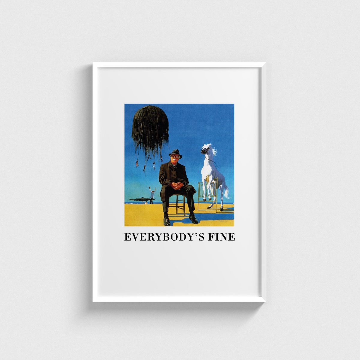 Everybody's Fine film posteri, beyaz çerçeveli tablo