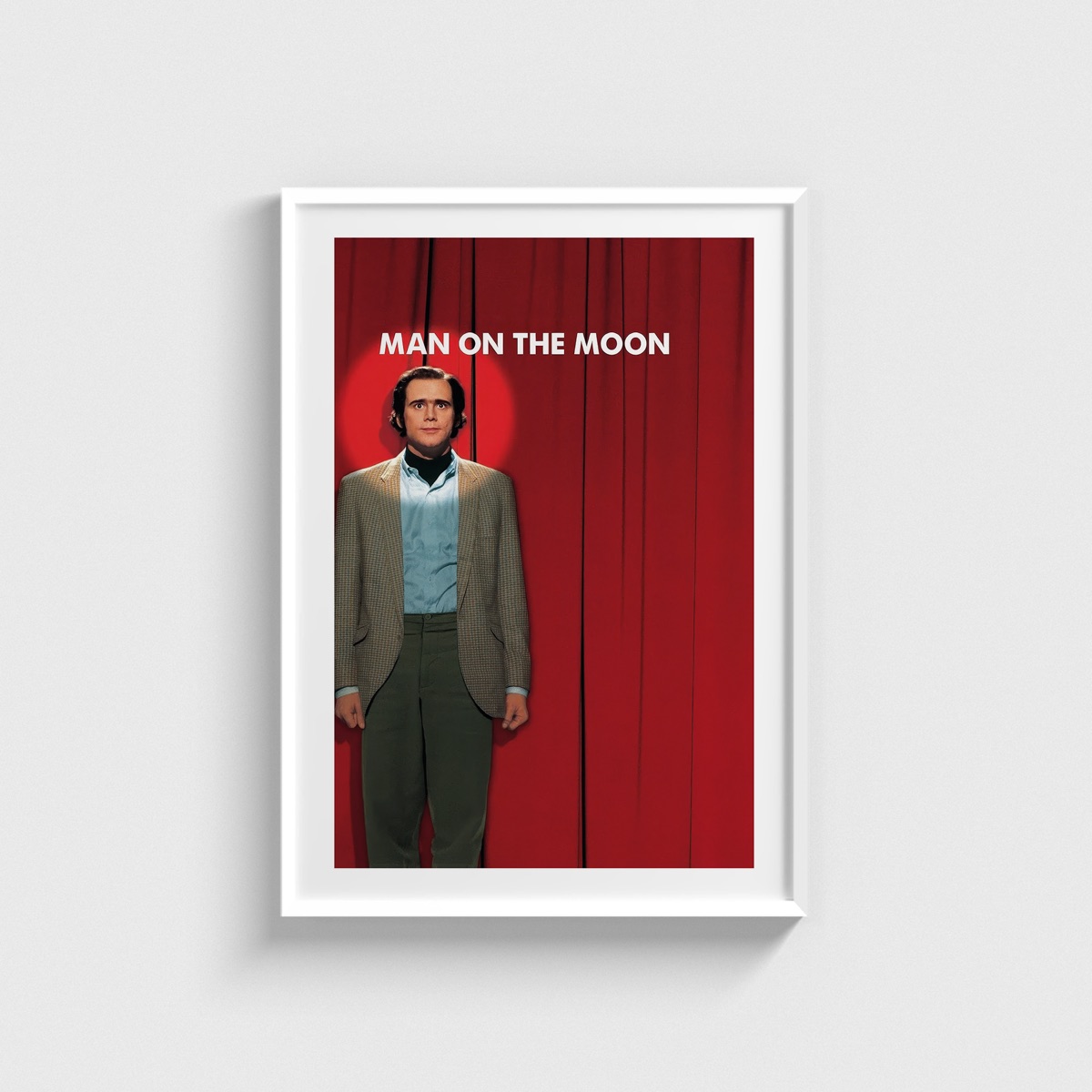 Man on the Moon film posteri, beyaz çerçeveli tablo