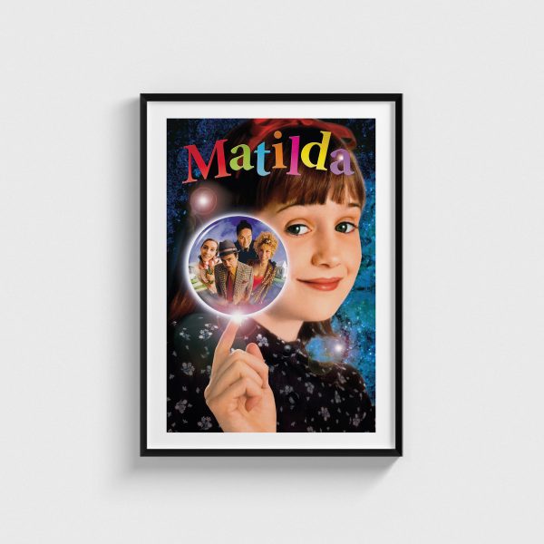 Matilda film posteri, siyah çerçeveli tablo