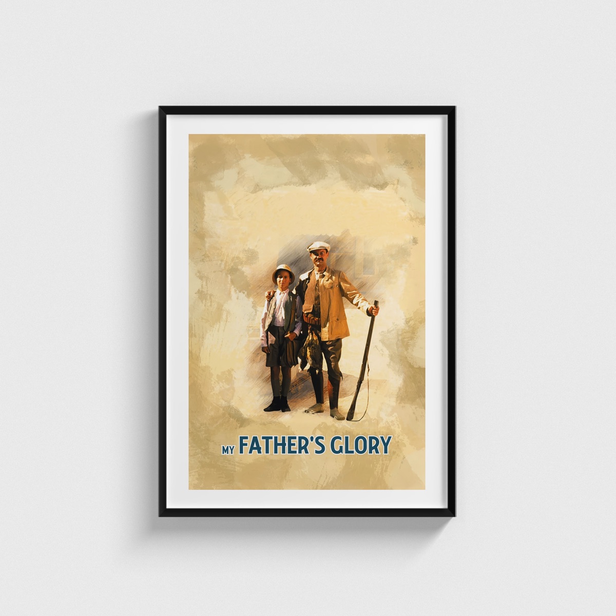 My Father's Glory film posteri, siyah çerçeveli tablo