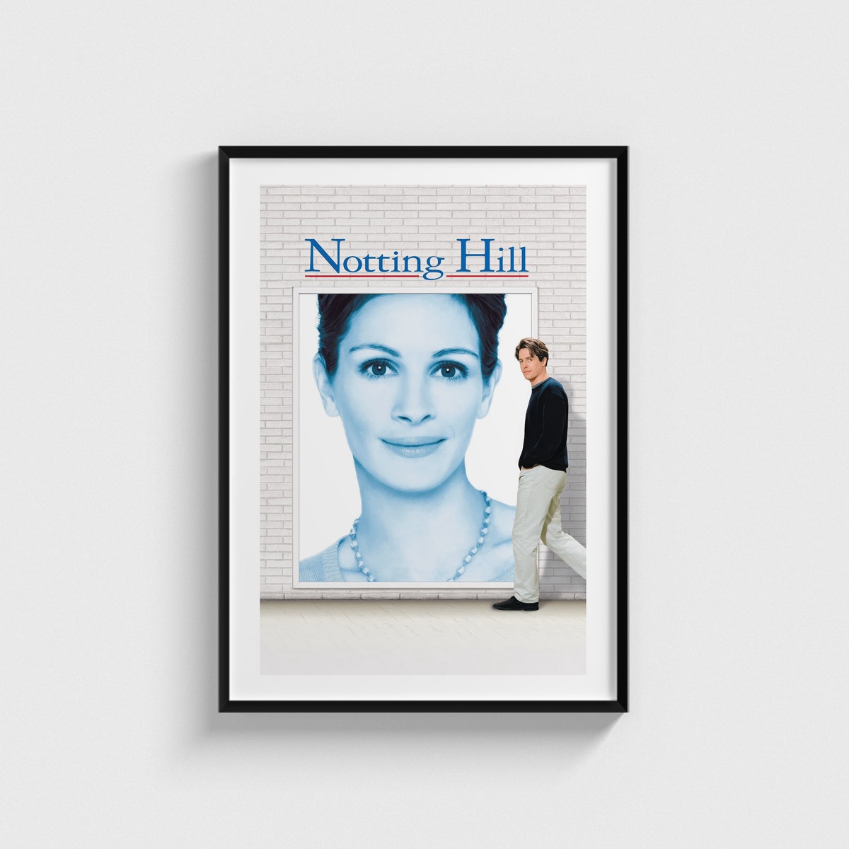 Notting Hill film posteri, siyah çerçeveli tablo