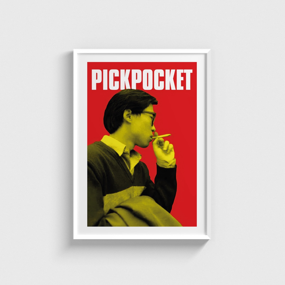 Pickpocket film posteri, beyaz çerçeveli tablo