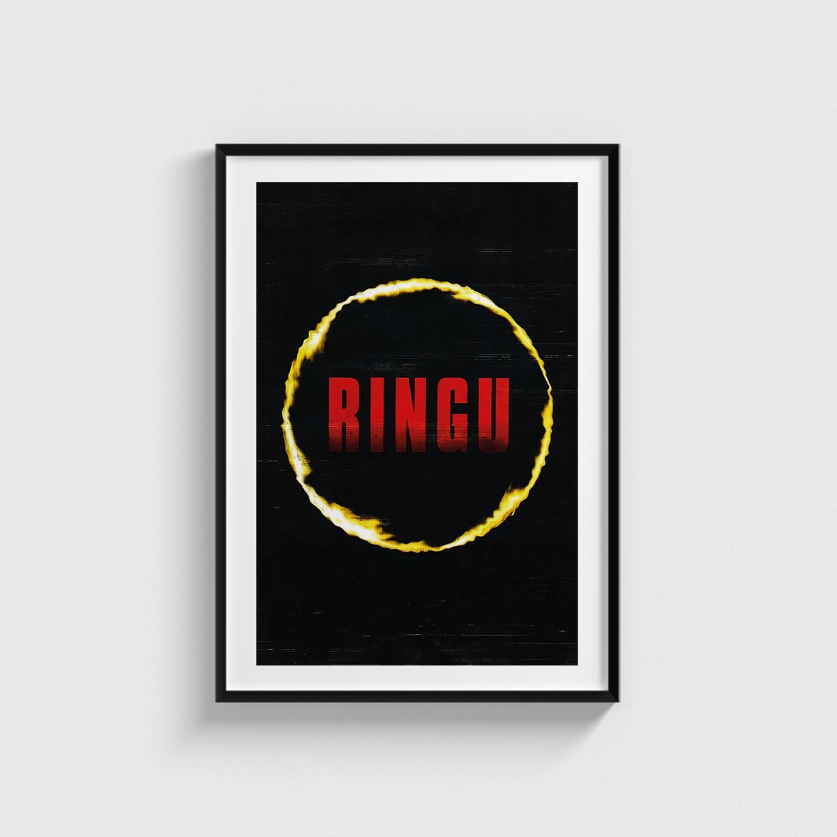 Ring film posteri, siyah çerçeveli tablo