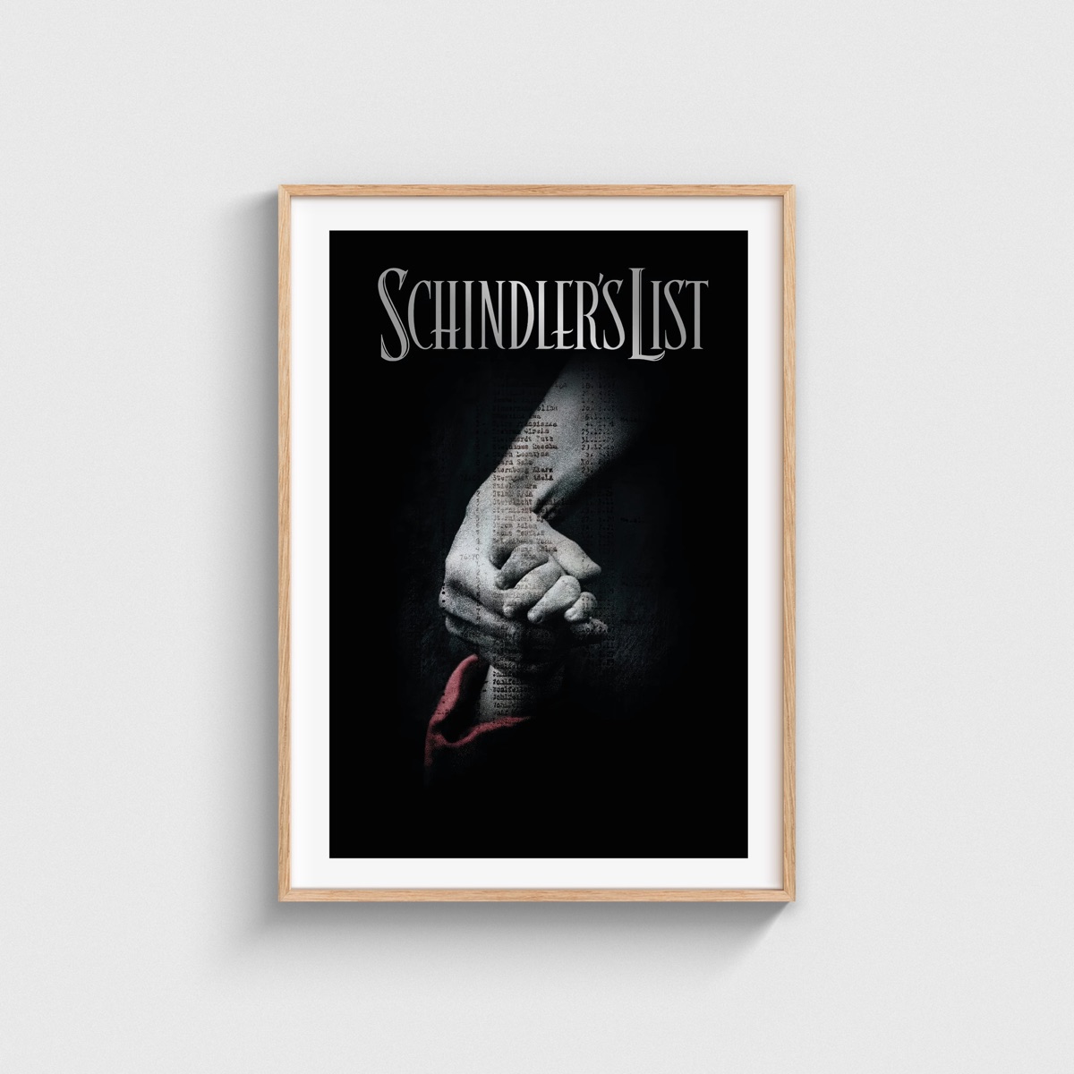 Schindler's List film posteri, ahşap çerçeveli tablo