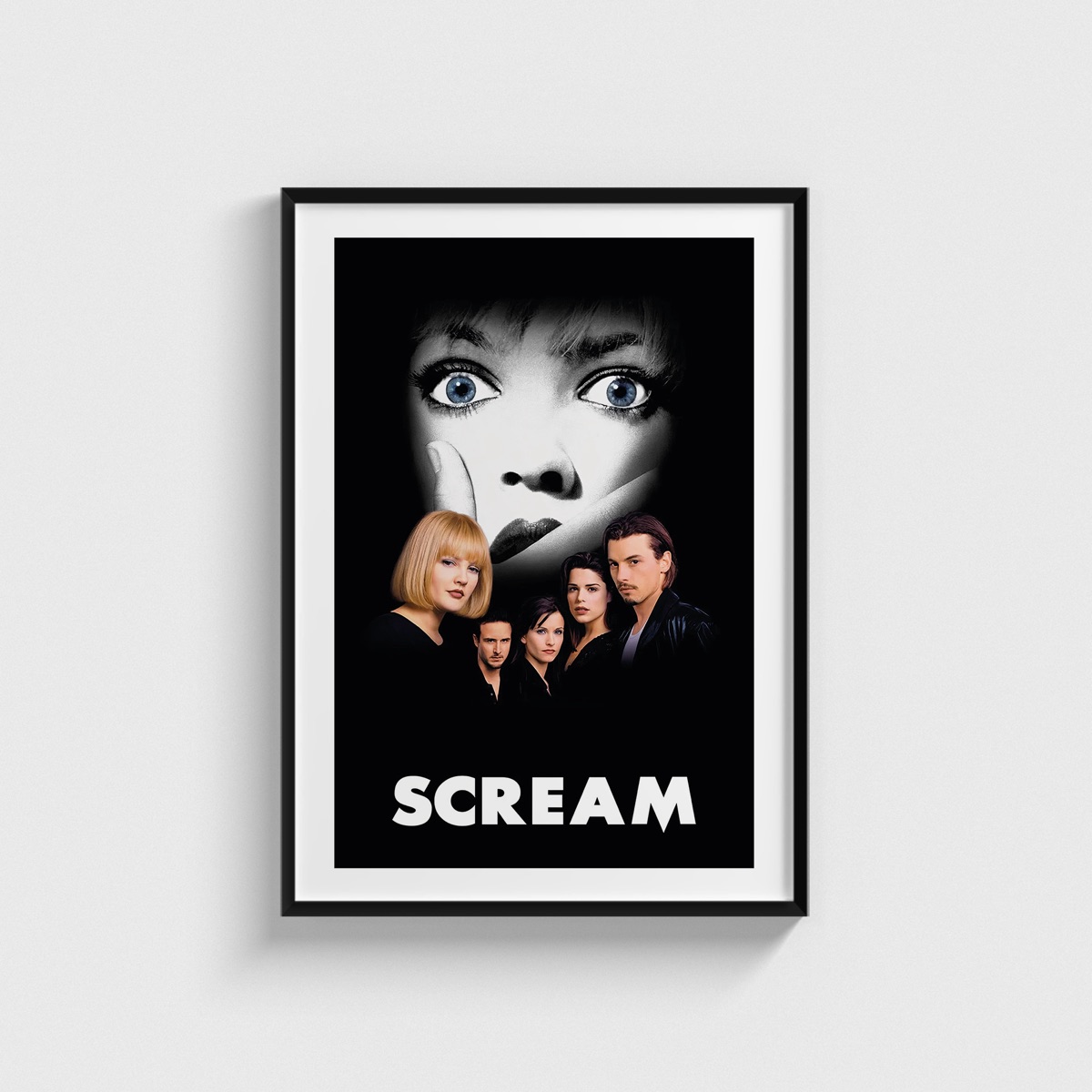 Scream film posteri, siyah çerçeveli tablo