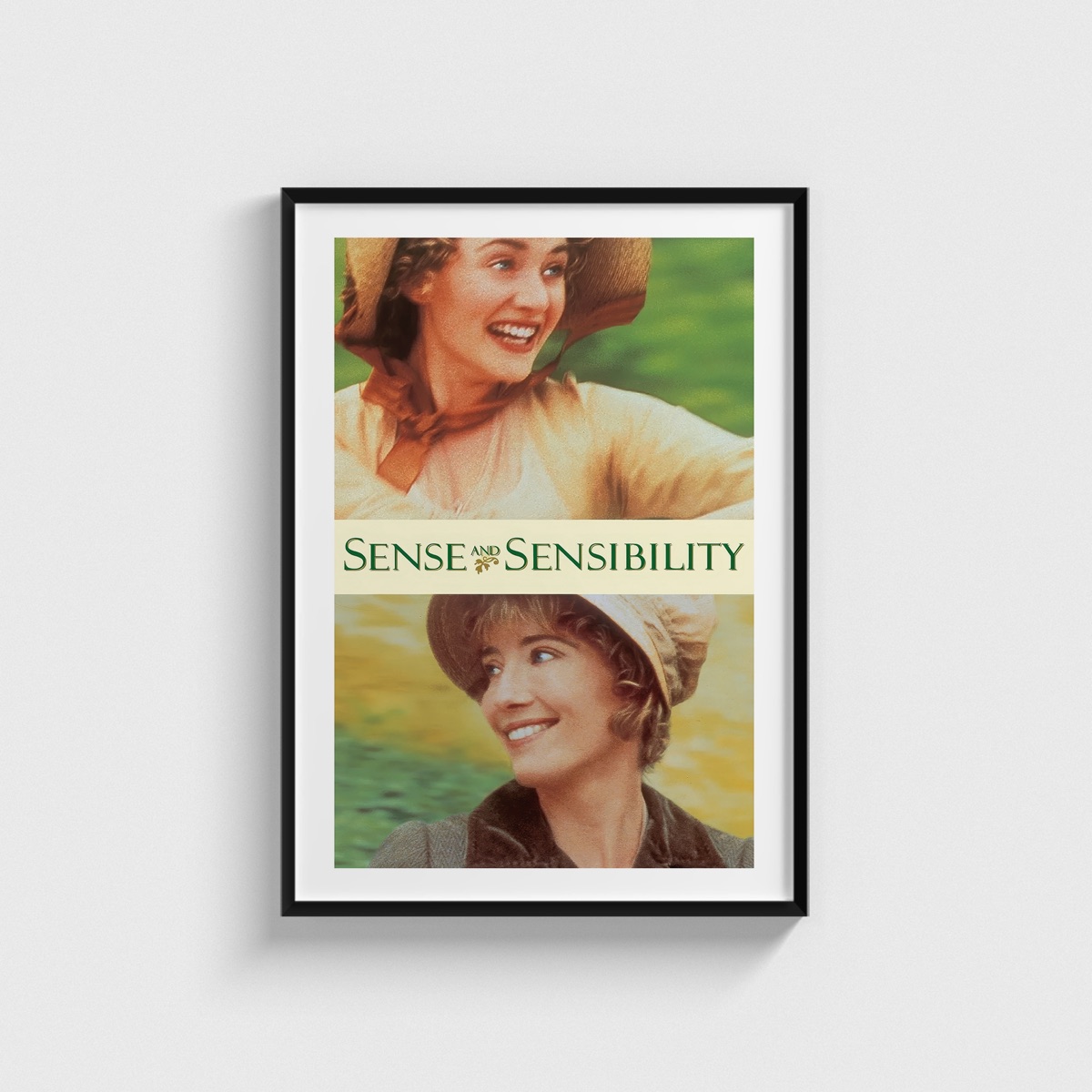 Sense and Sensibility film posteri, siyah çerçeveli tablo