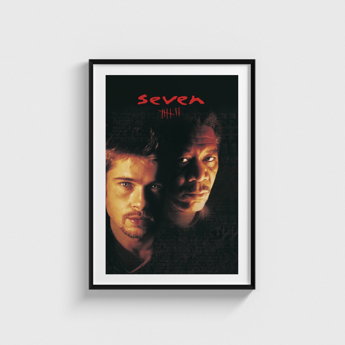 Seven film posteri, siyah çerçeveli tablo