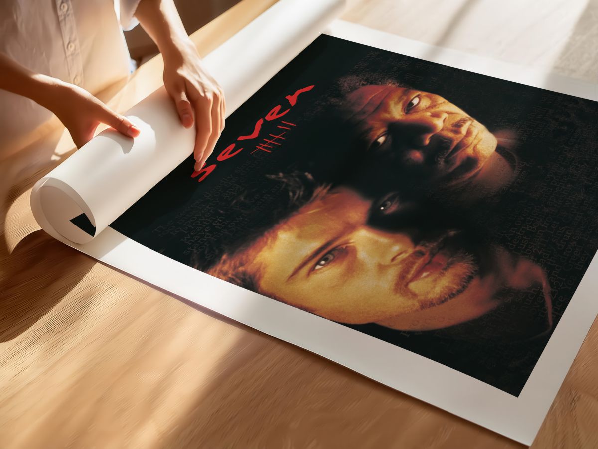 Seven (1995) Film Posteri, rulo yapılmış çerçevesiz poster