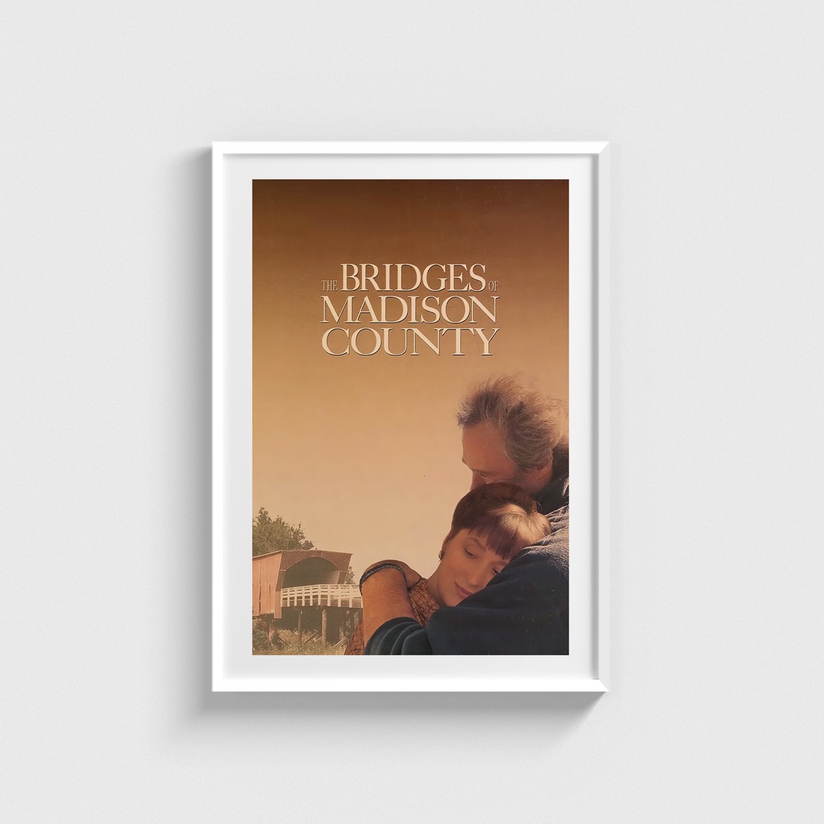 The Bridges of Madison County film posteri, beyaz çerçeveli tablo