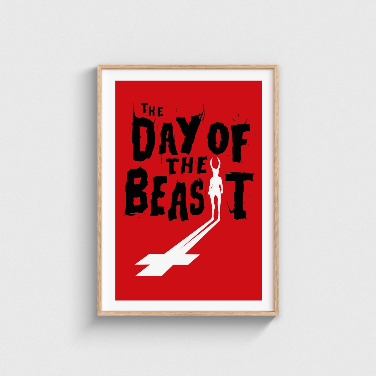 The Day of the Beast film posteri, ahşap çerçeveli tablo