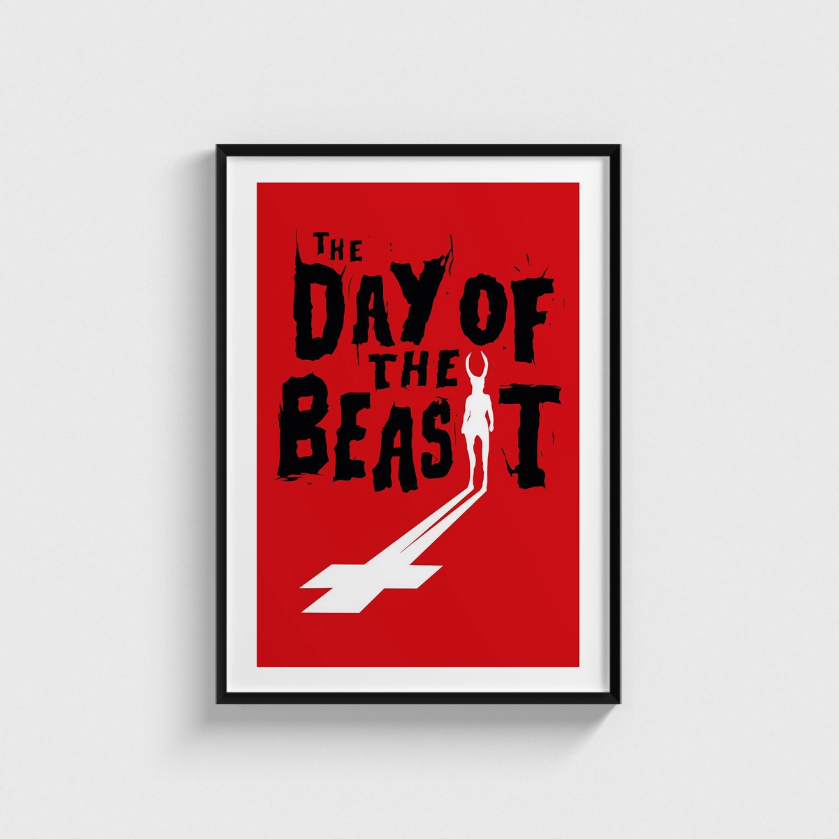 The Day of the Beast film posteri, siyah çerçeveli tablo