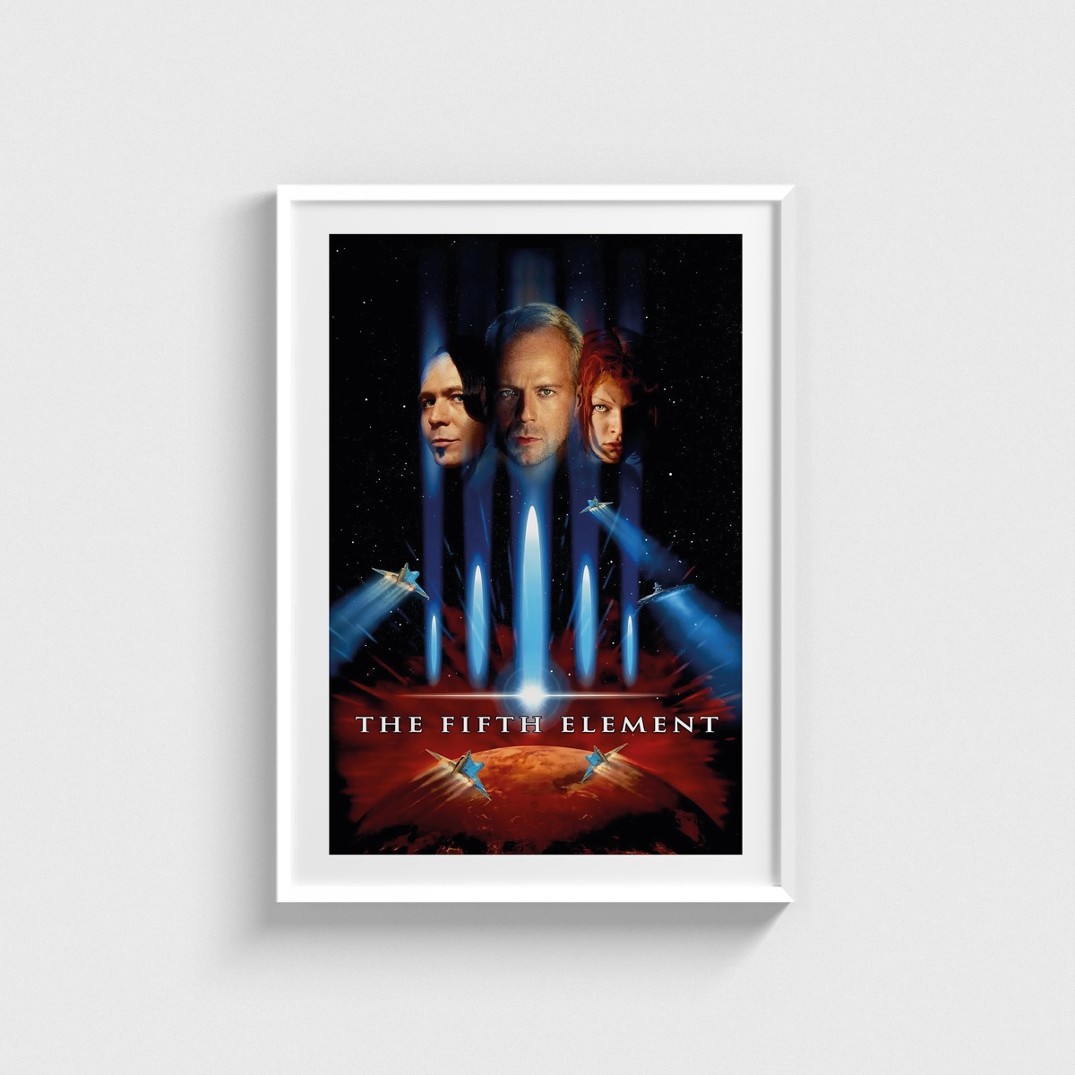 The Fifth Element film posteri, beyaz çerçeveli tablo