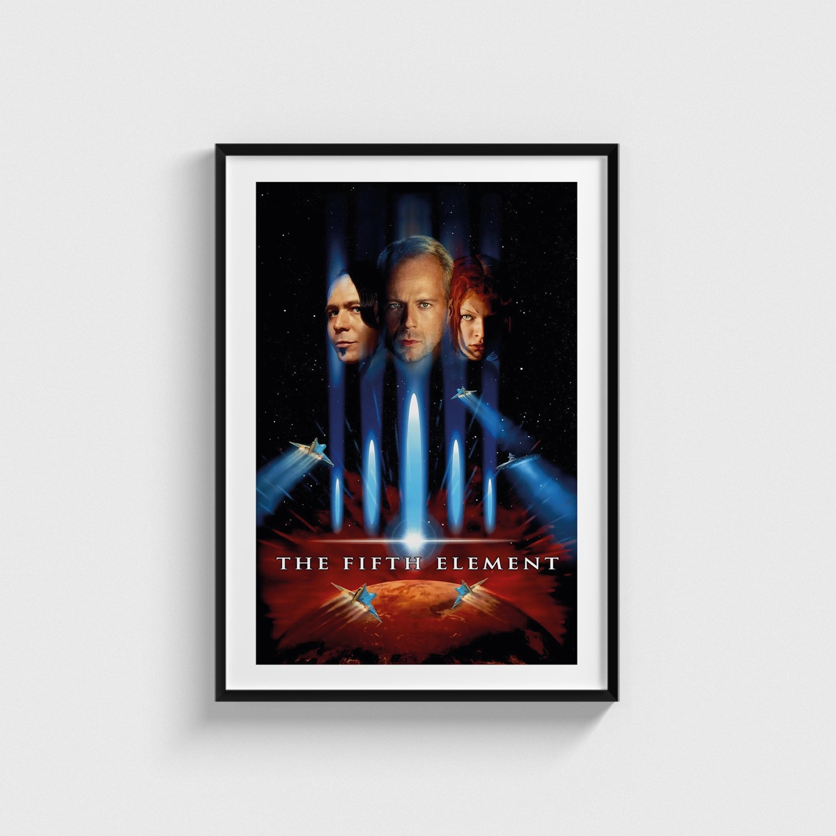 The Fifth Element film posteri, siyah çerçeveli tablo