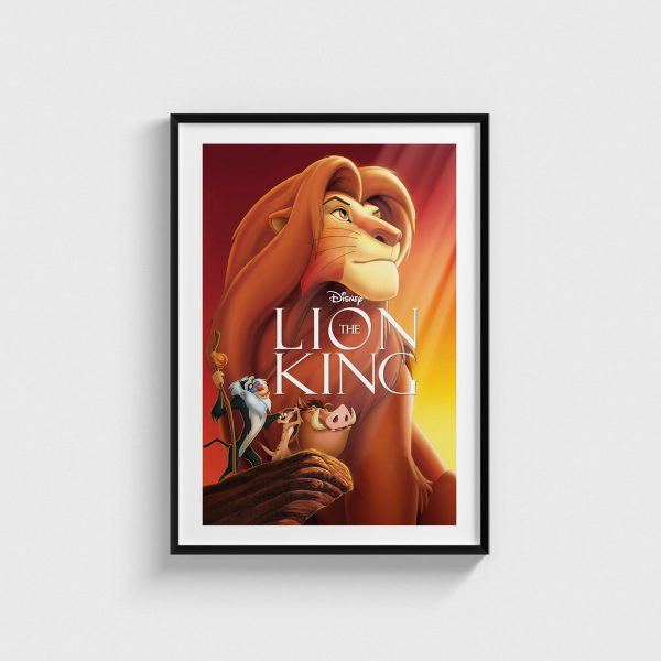 The Lion King (1994) film posteri, siyah çerçeveli tablo