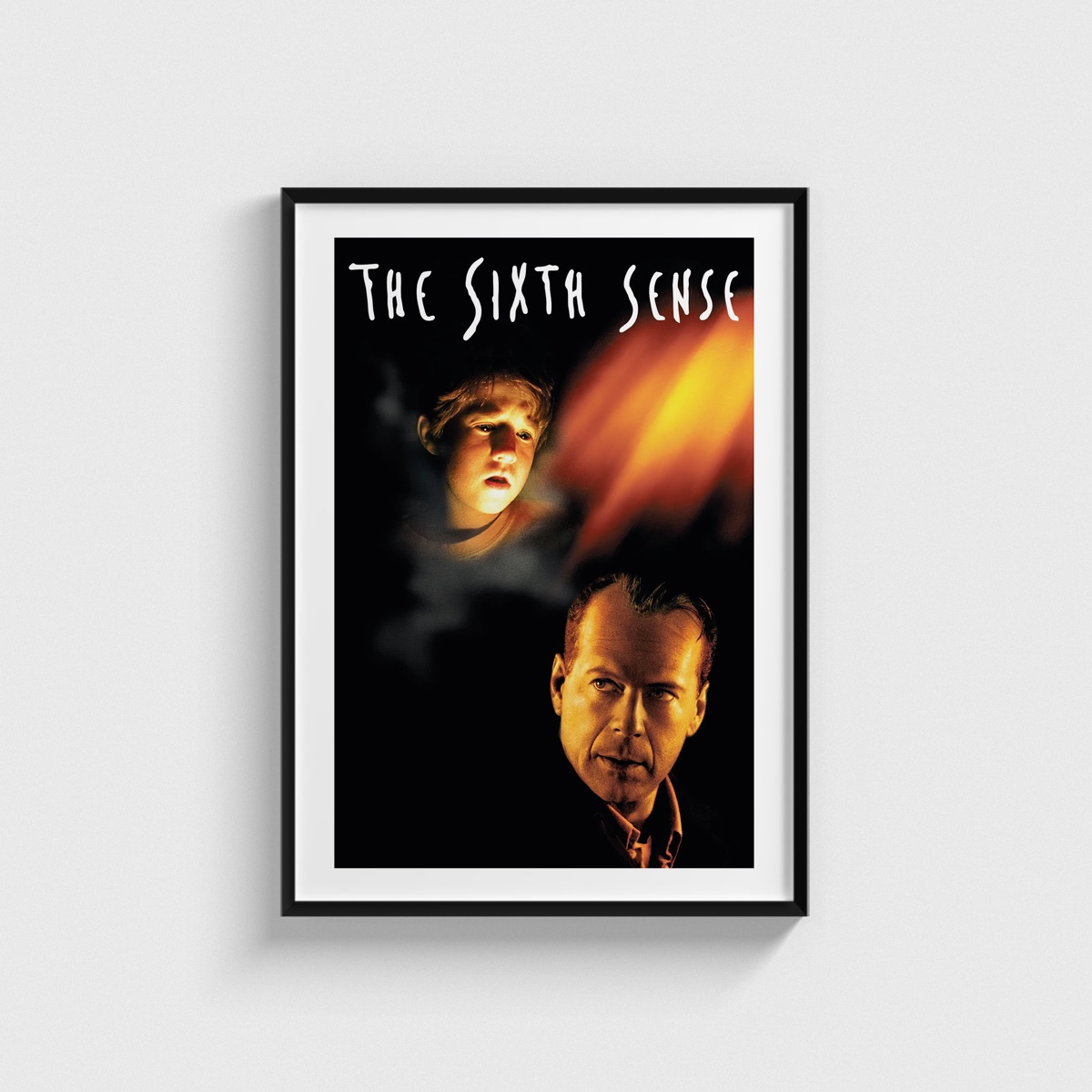 The Sixth Sense film posteri, siyah çerçeveli tablo