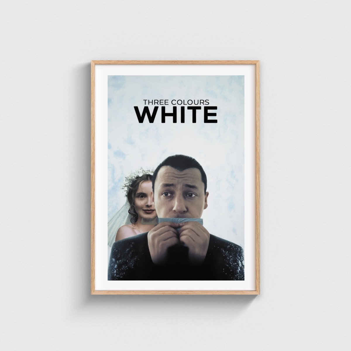 Three Colours: White film posteri, ahşap çerçeveli tablo