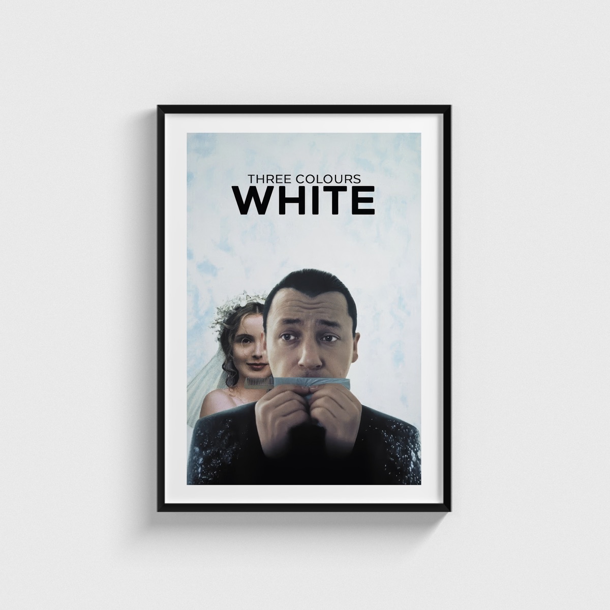 Three Colours: White film posteri, siyah çerçeveli tablo