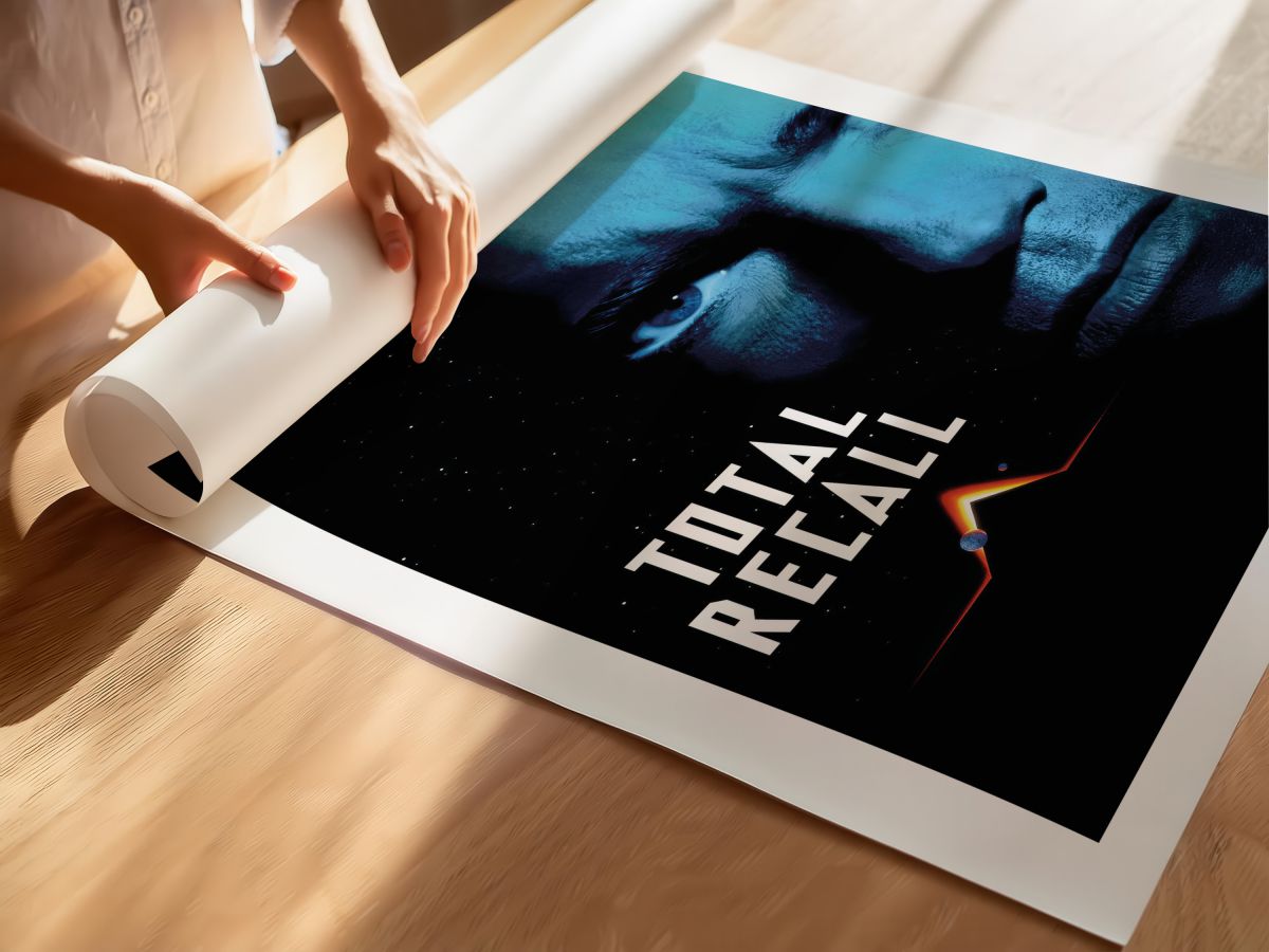 Total Recall (1990) Film Posteri, rulo yapılmış çerçevesiz poster