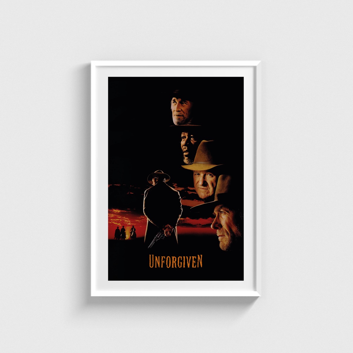 Unforgiven film posteri, beyaz çerçeveli tablo