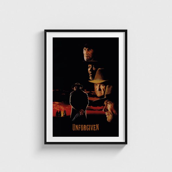 Unforgiven film posteri, siyah çerçeveli tablo