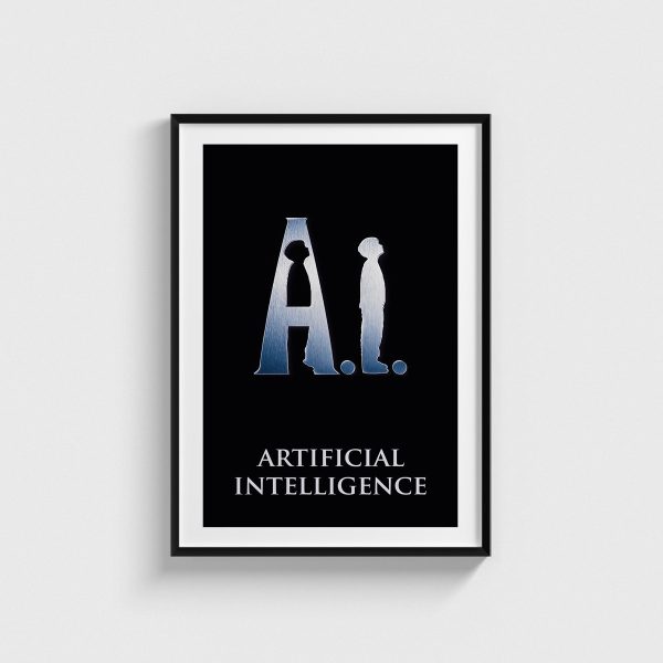 A.I. Artificial Intelligence film posteri, siyah çerçeveli tablo