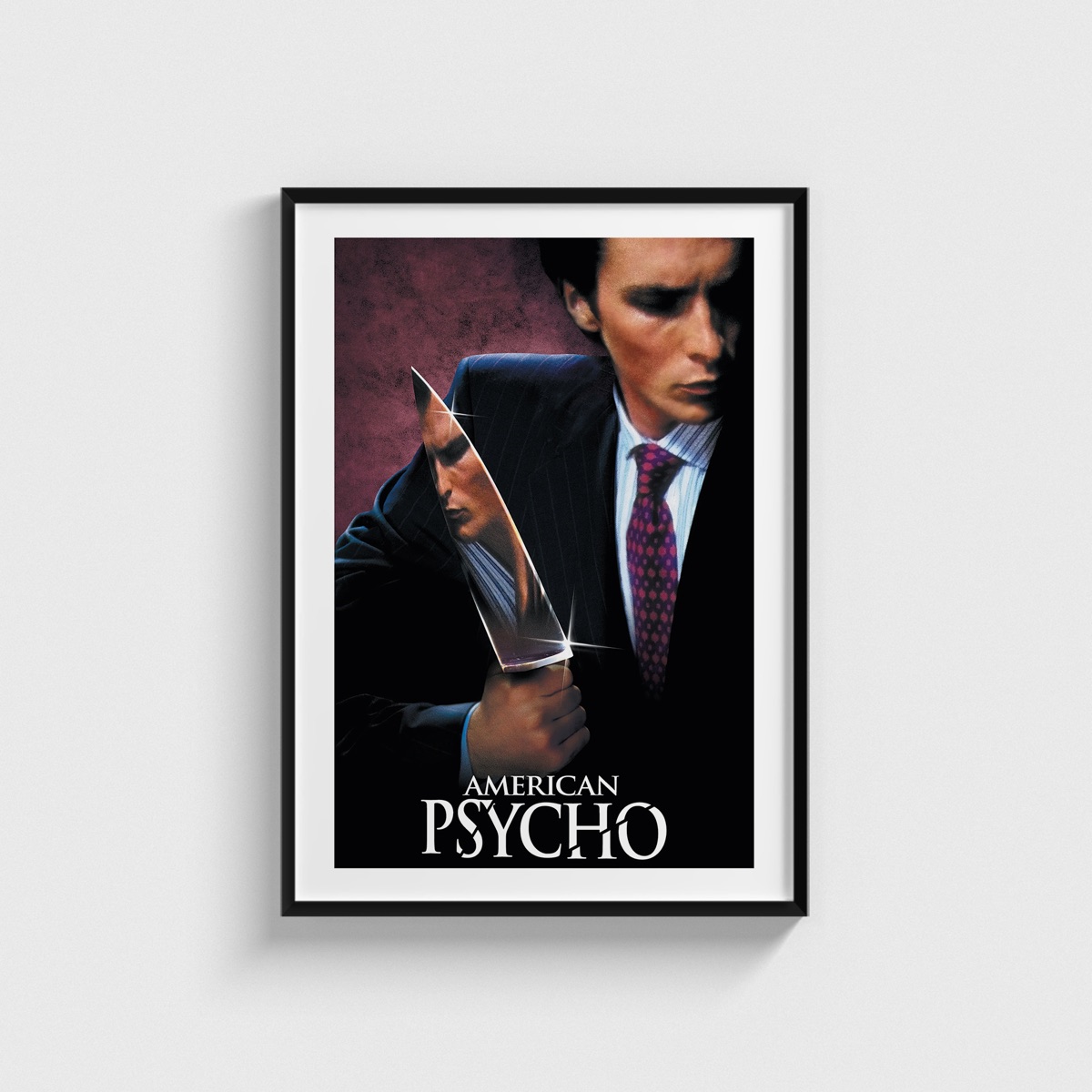 American Psycho film posteri, siyah çerçeveli tablo