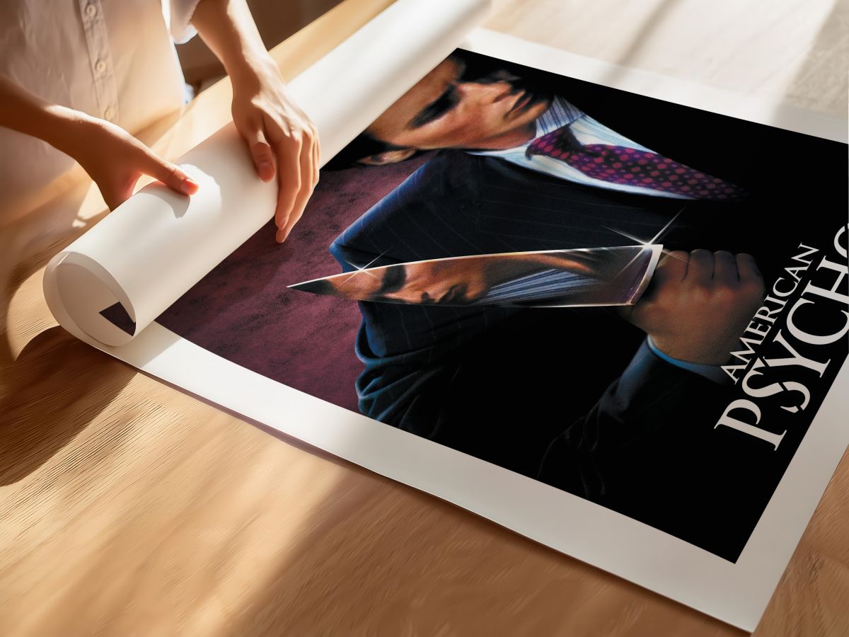 American Psycho (2000) Film Posteri, rulo yapılmış çerçevesiz poster