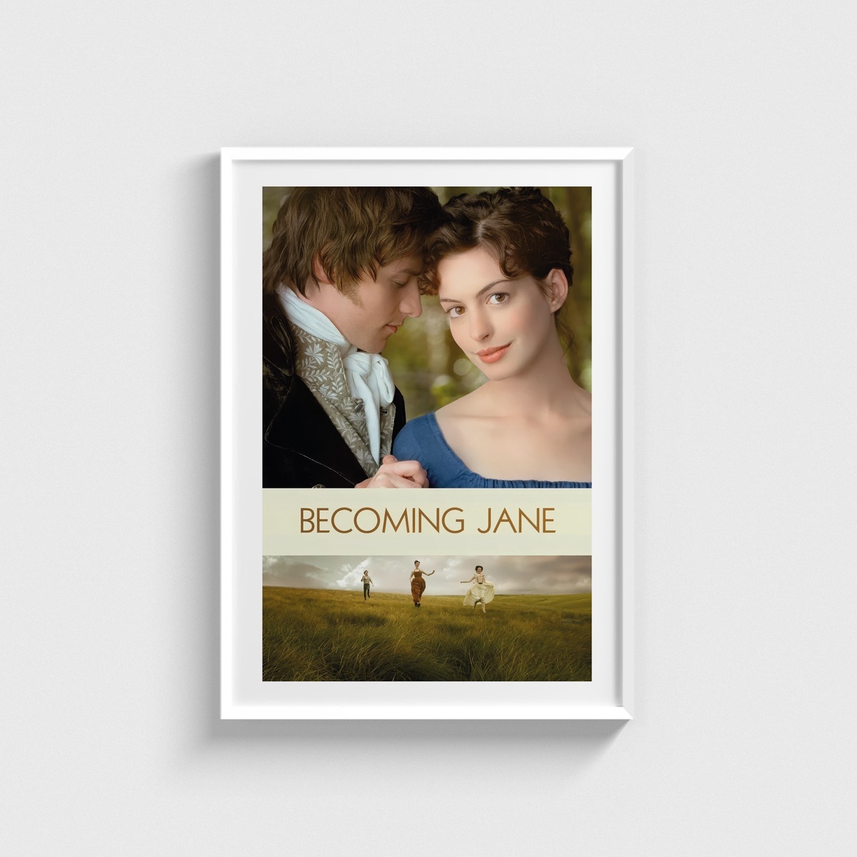 Becoming Jane film posteri, beyaz çerçeveli tablo