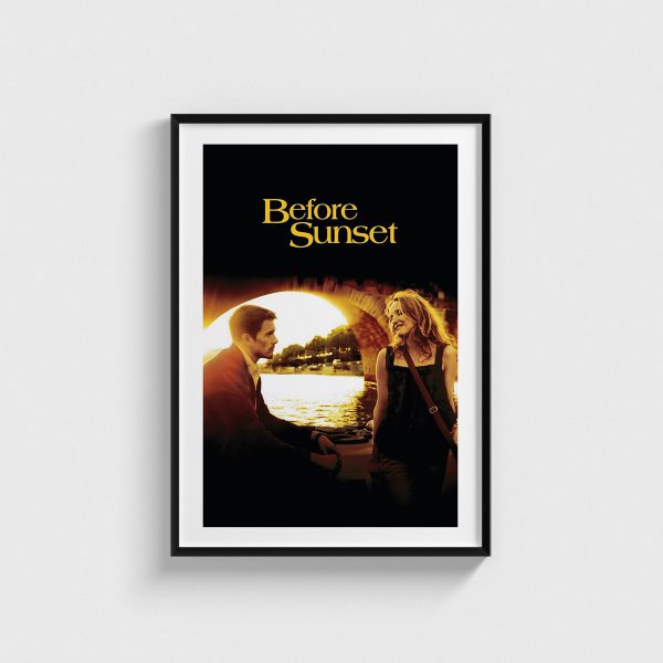 Before Sunset film posteri, siyah çerçeveli tablo
